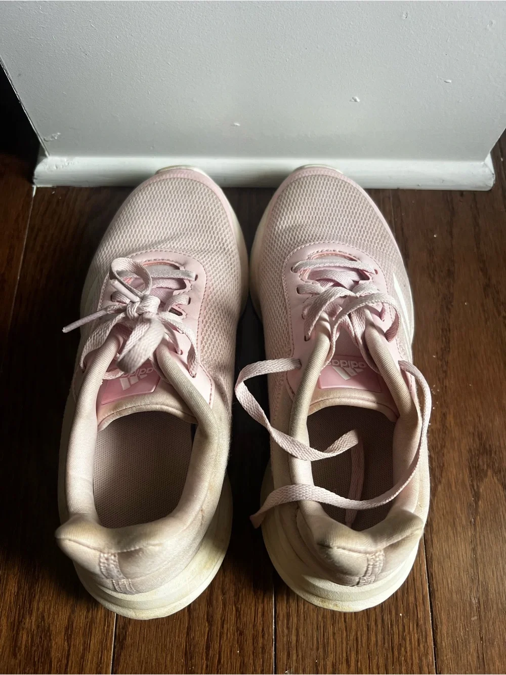 adidas Girls Light Pink Mesh Lace-Up Athletic Sneakers